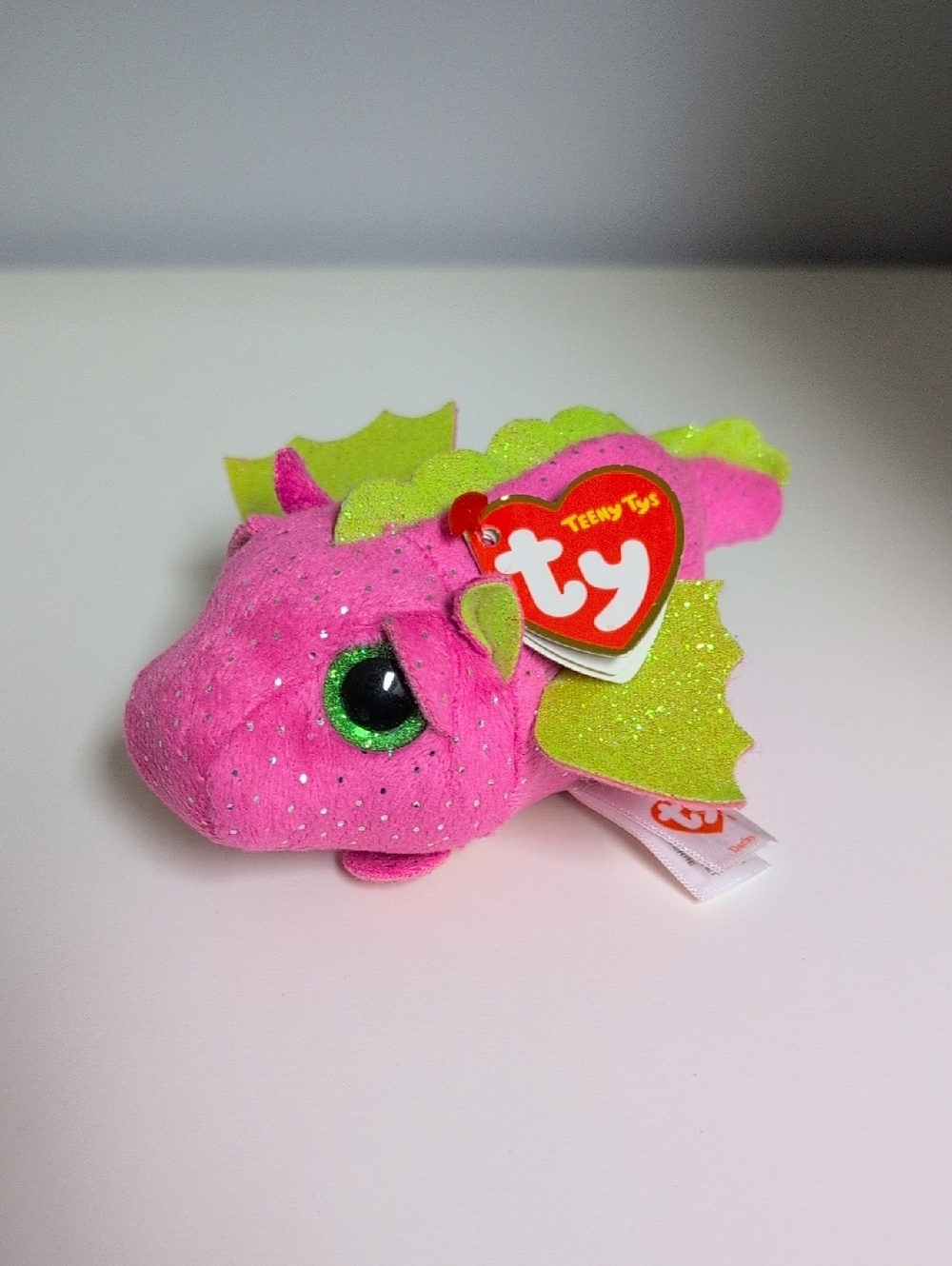 🩵3/$20🩵 Ty Teeny Ty's Darby Pink And Green Dragon 4" Mini Ty BNWT